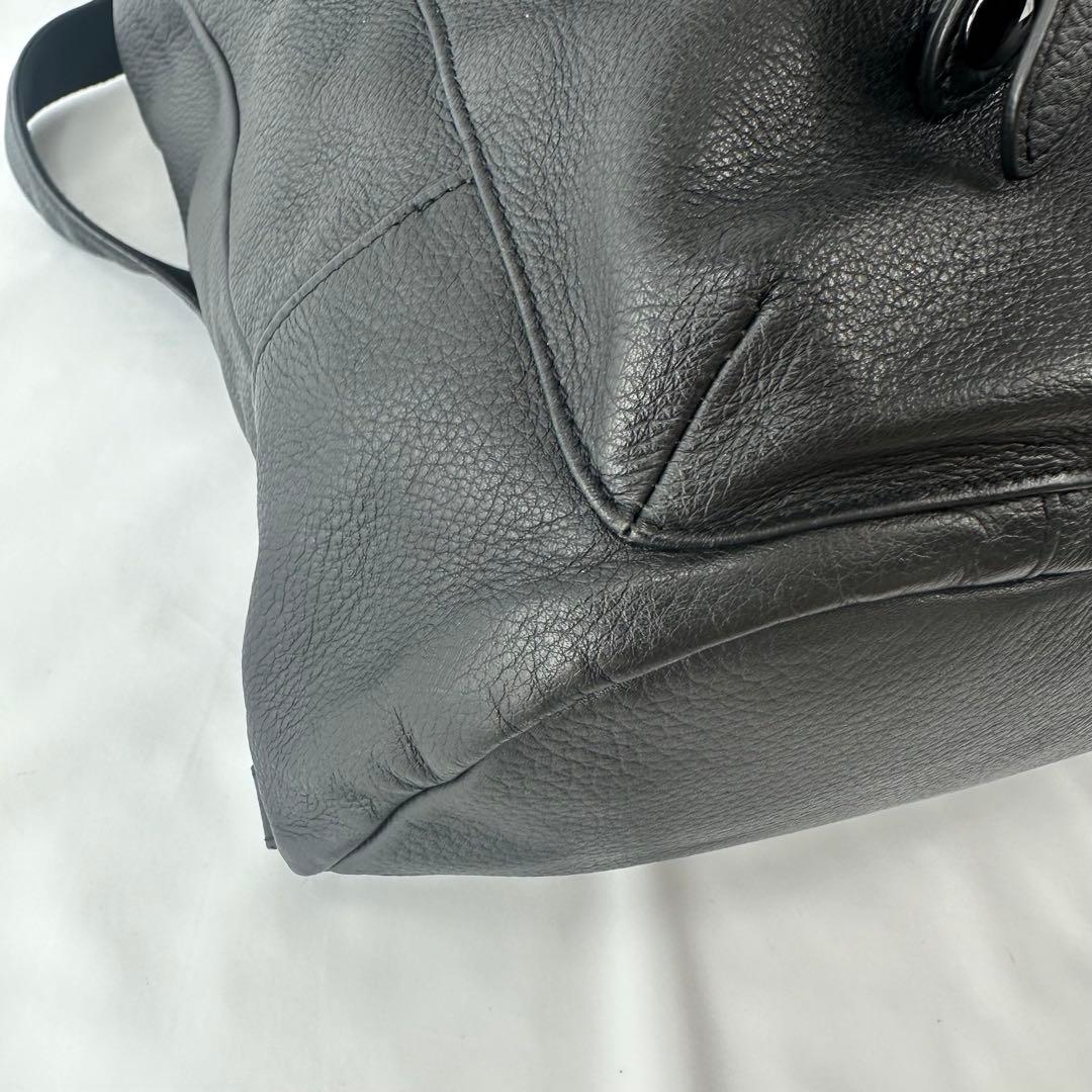 【専用】アニエスベー バッグ リュック バックパック レザー 黒 ロゴ型押し