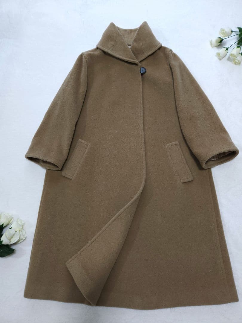 ARMANI 高級ロングコート 美品 30万 カシミヤ混 キャメルベージュ