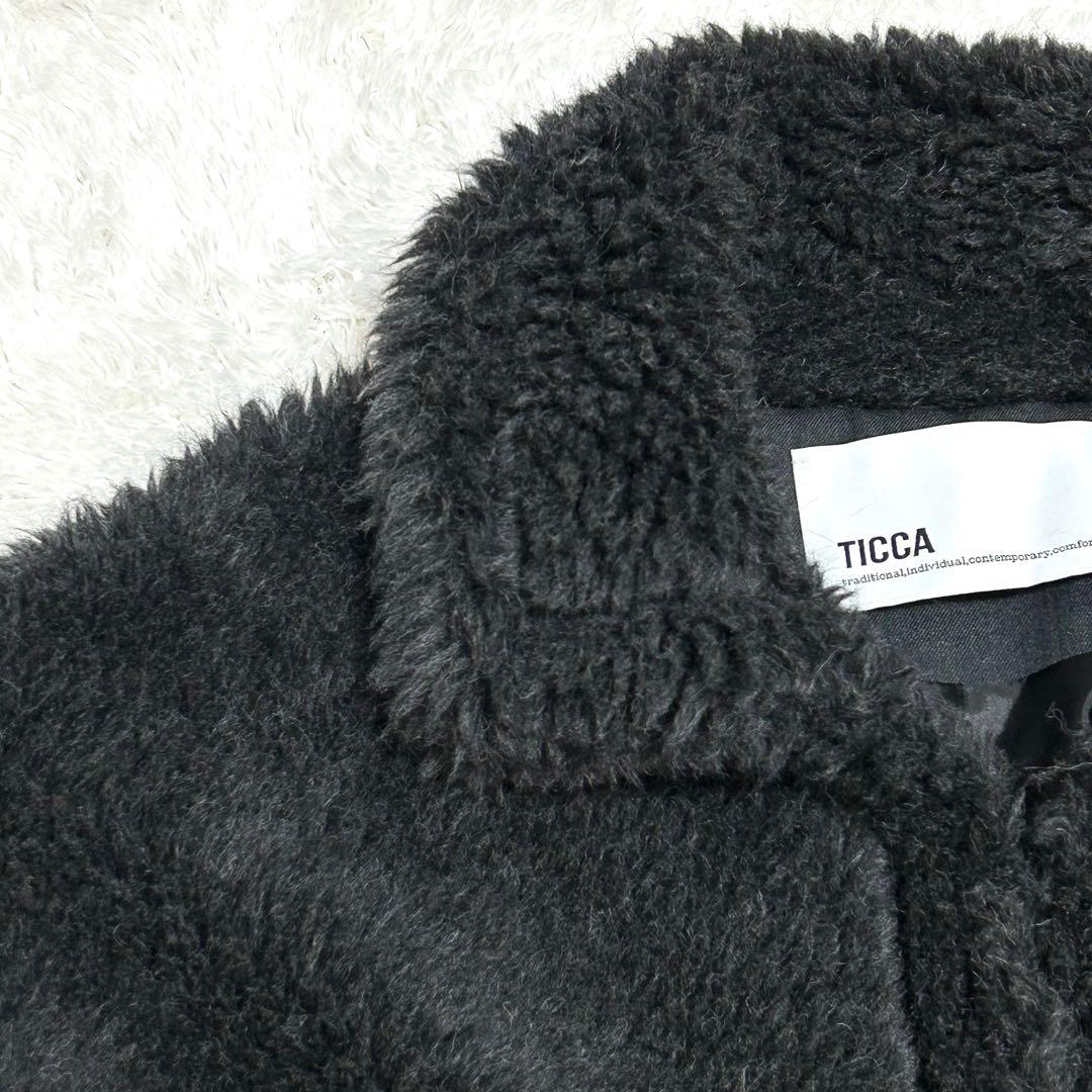✨美品✨ ティッカ ポンチョ コート ウール ファー 黒 23AW TICCA