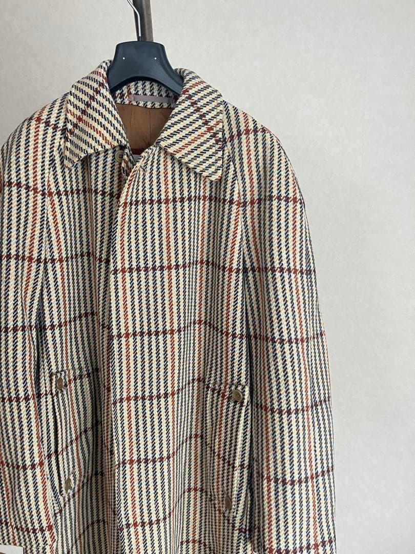 アクアスキュータム チェック ツイード ツィード コート ジャケット ウール
