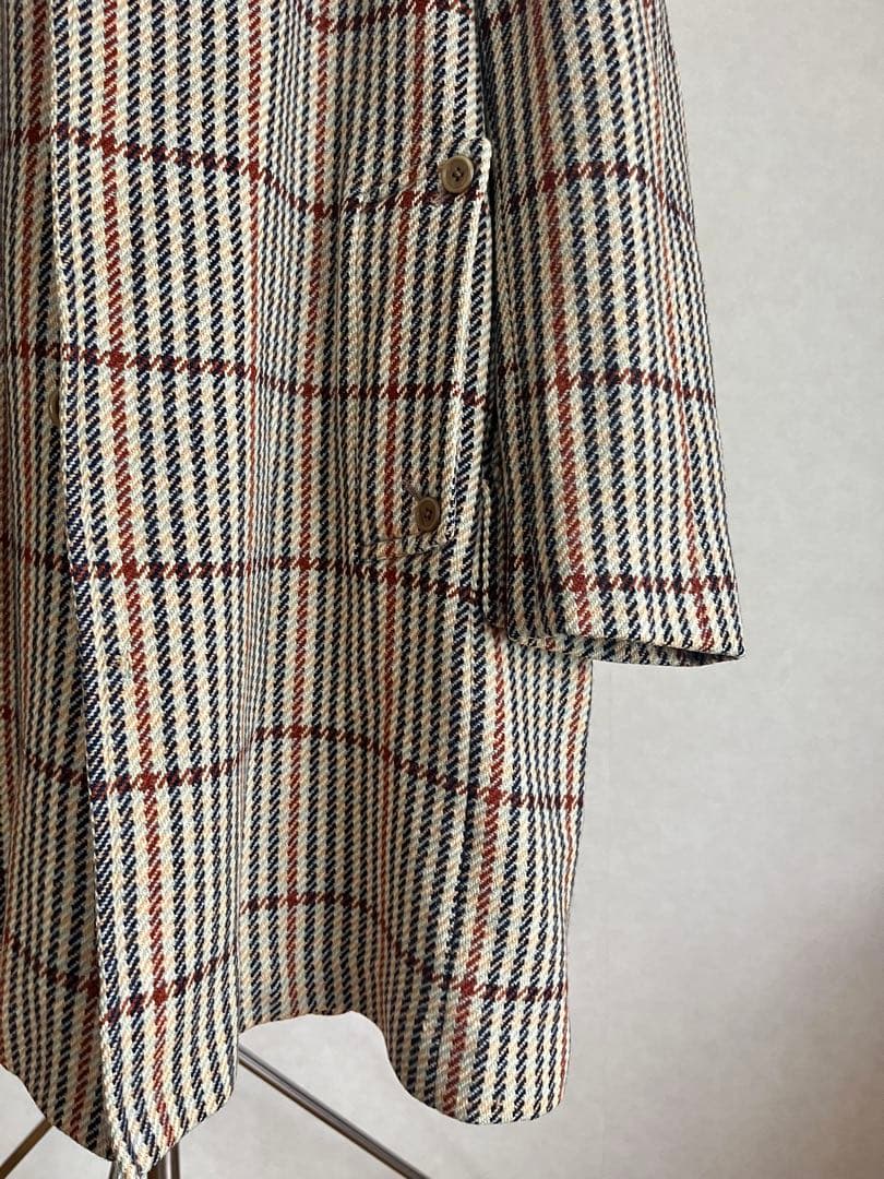 アクアスキュータム チェック ツイード ツィード コート ジャケット ウール