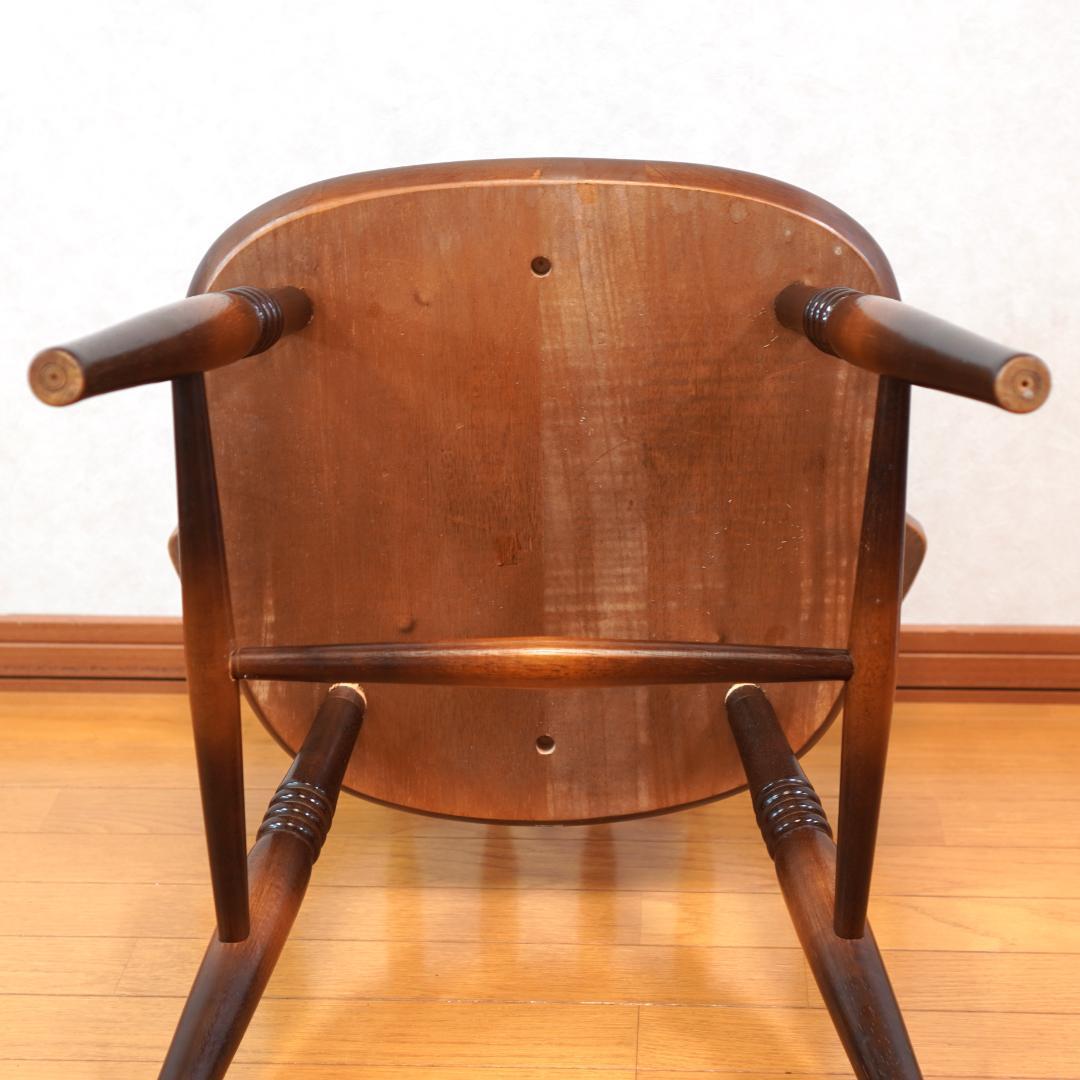 飛騨産業 キツツキマーク ウィンザーチェア アームチェア 木製 アンティーク 3