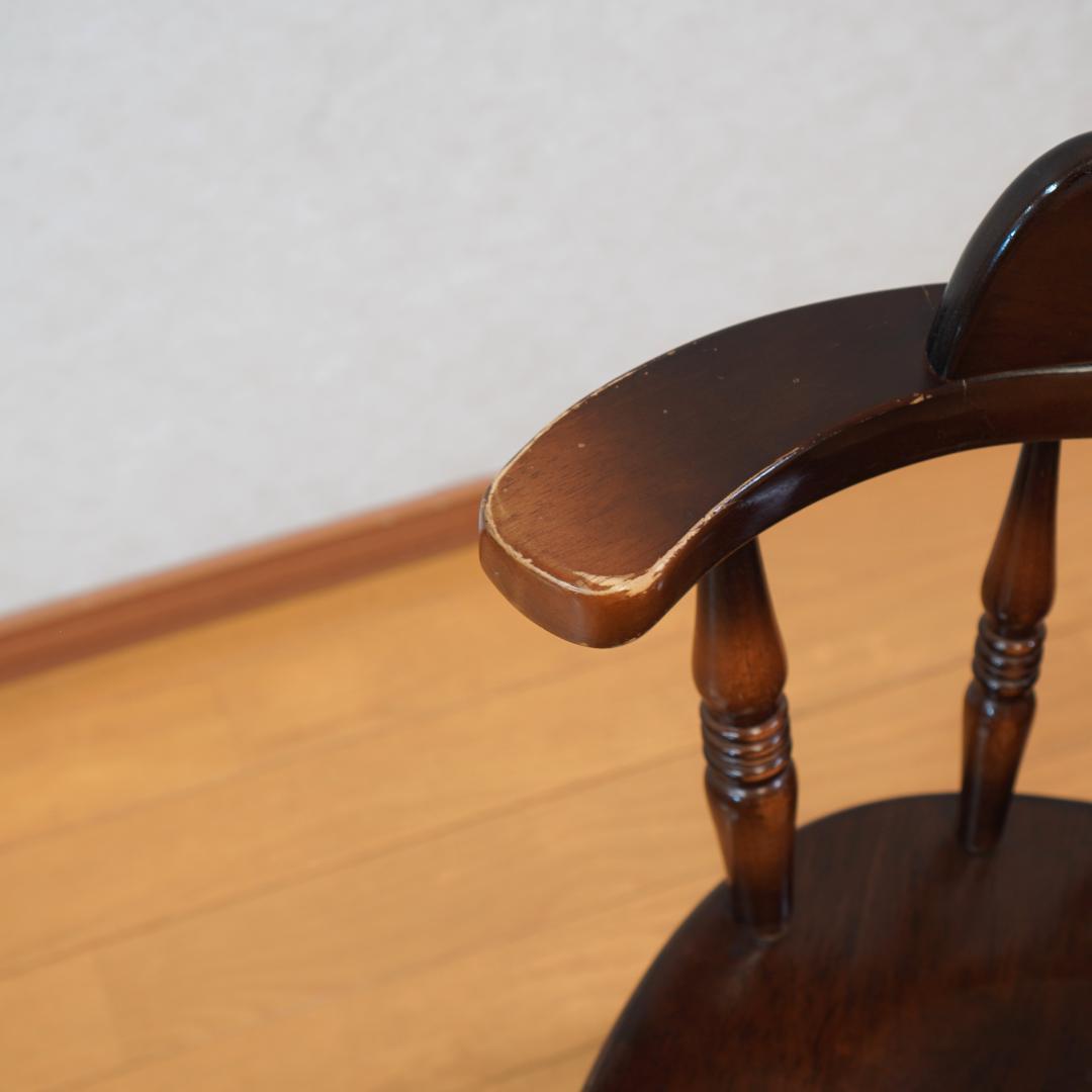 飛騨産業 キツツキマーク ウィンザーチェア アームチェア 木製 アンティーク 3