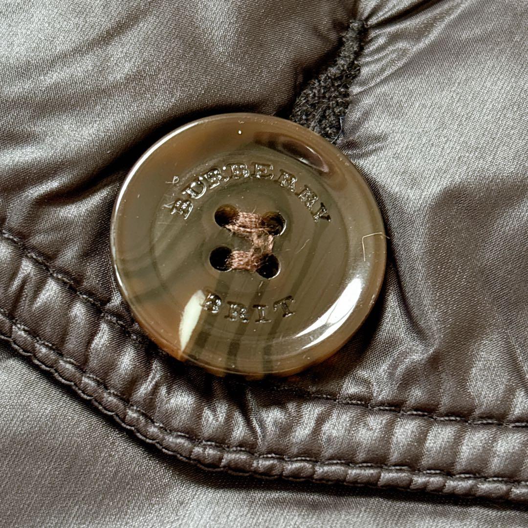 美品✨バーバリー　ノバチェック　ファー付フード 黒 ダウンジャケット　XL