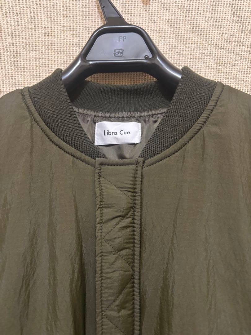 Libra Cue 中綿ロングコート オリーブ バルーン袖 防寒 フリー