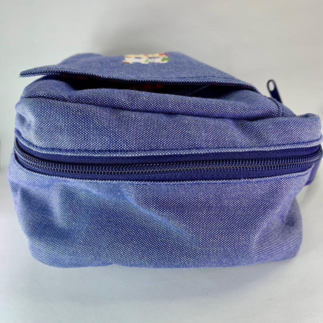 ファミリア familiar おむつポーチ デニム生地 クマちゃん 刺繍