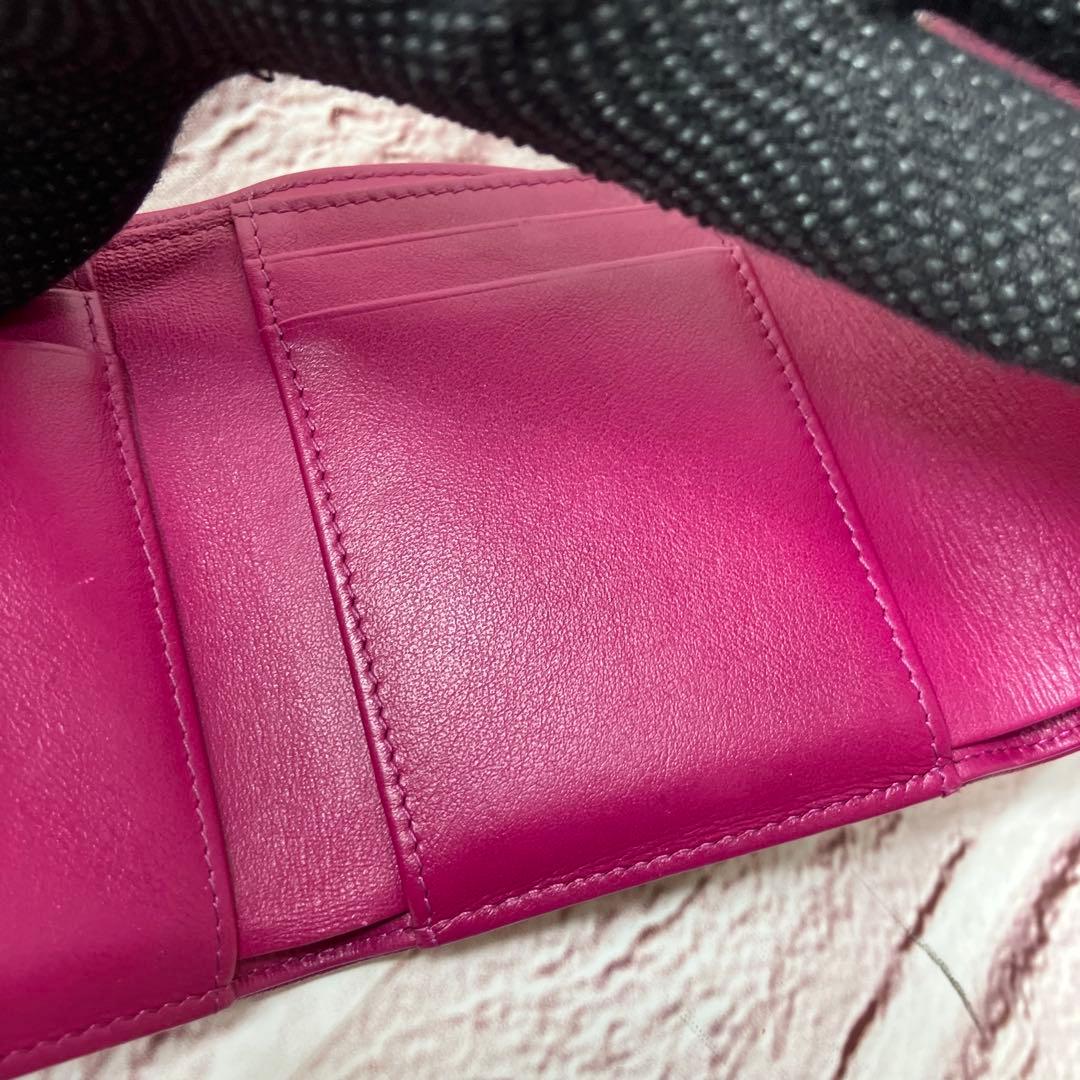 美品✨シャネル ココマーク 三つ折り財布 エンボス ステッチ レザー 正規品