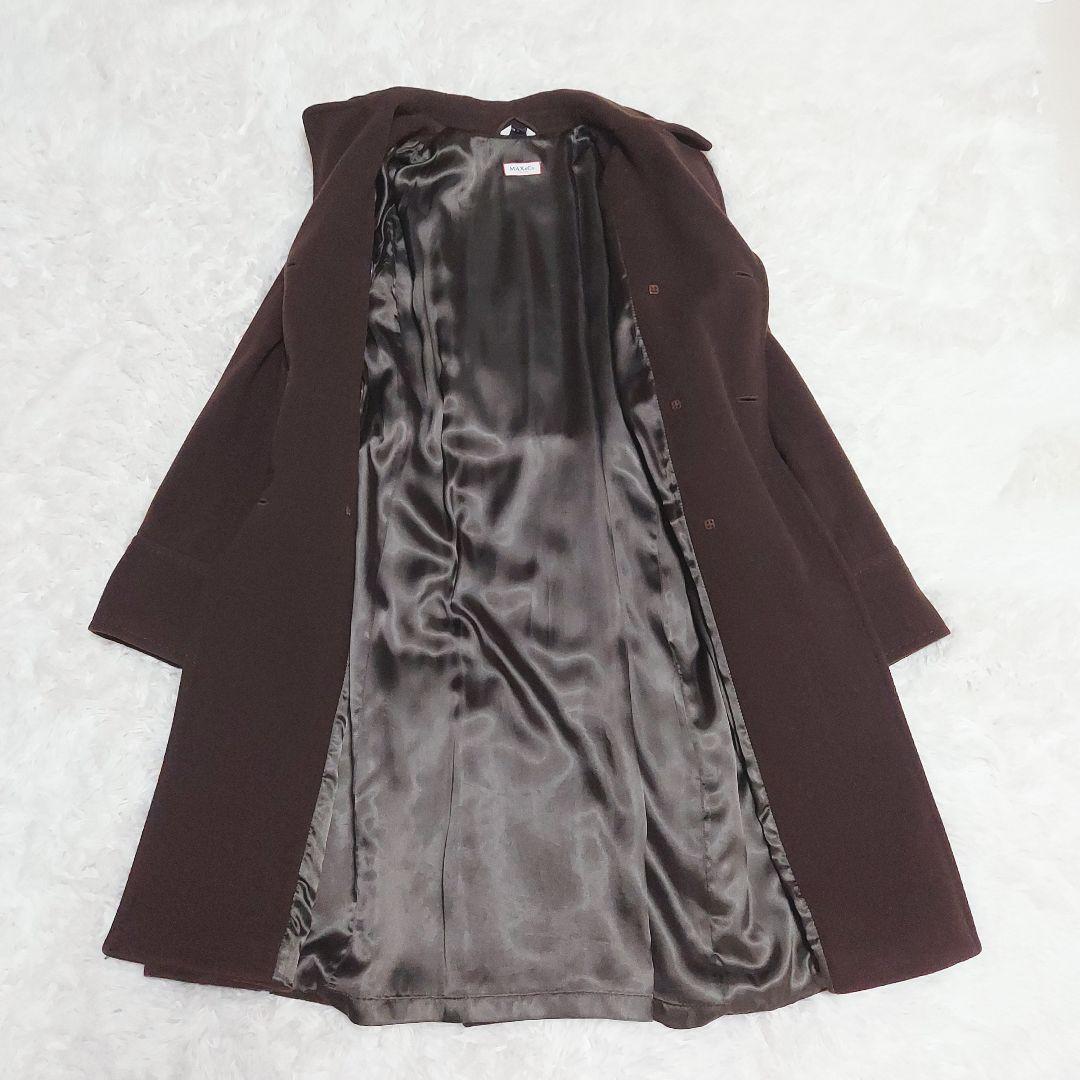 MAX&Co ダブルボタン ベルテッドコート バージンウール ブラウン XL