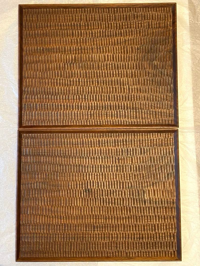 【特価】　高塚和則　一人膳　2客セット　角盆　トレイ　トレー　木工　作家