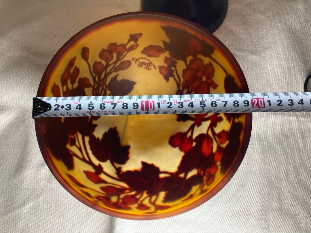 【美品】アンティーク調 キノコ型 ガレ風ランプ