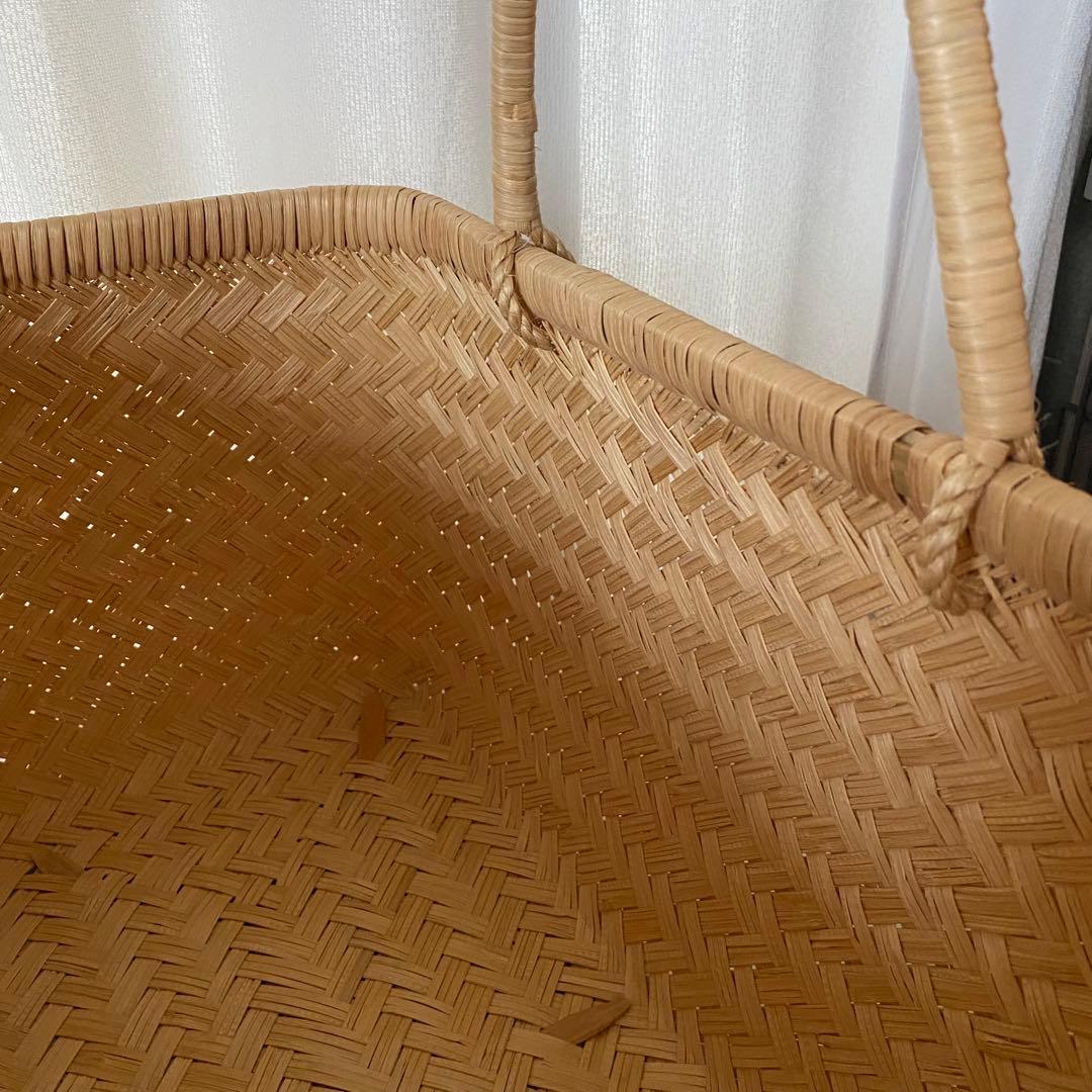 岩手県 鳥越竹細工　市場かご　スズ竹　尺4