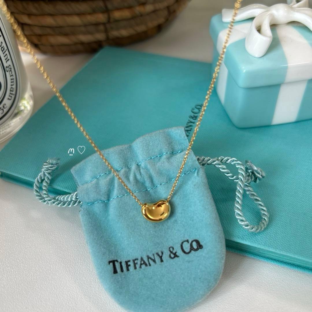 ティファニー ビーンズネックレス ペンダント 10mm3.1g 18Kゴールド