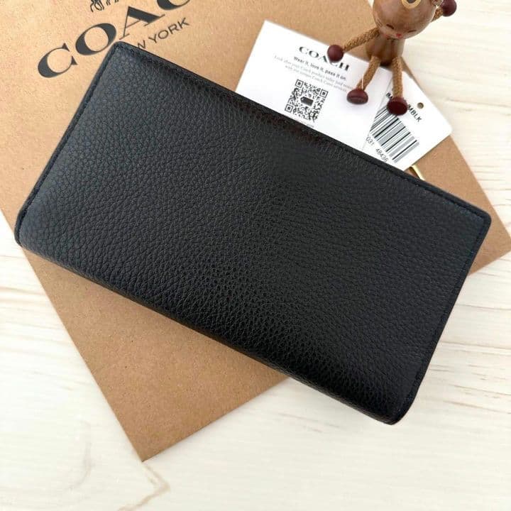 新品 上質レザー COACH　コーチ長財布 ブラック 新品未使用　正規品　セール