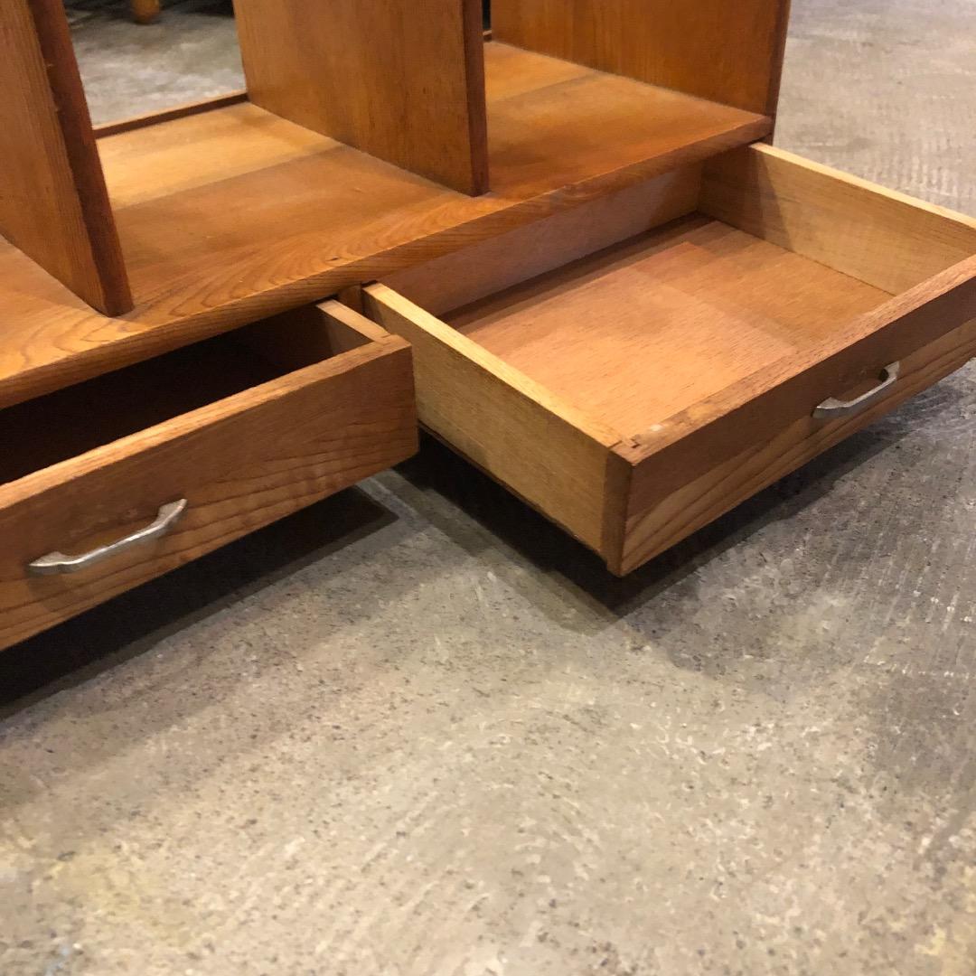 昭和レトロ 引き出し付 本棚 木製ブックスタンド 本立て レターケース