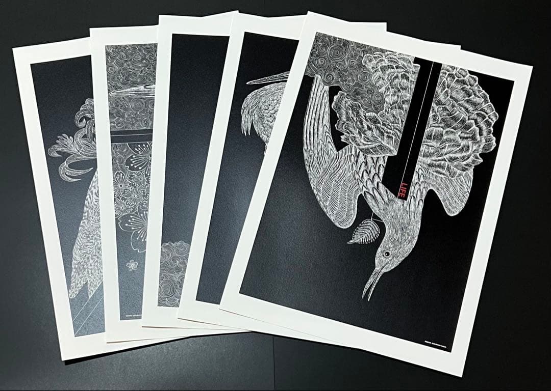 【入手困難】永井一正　『LIFE』ポスター 5枚セット