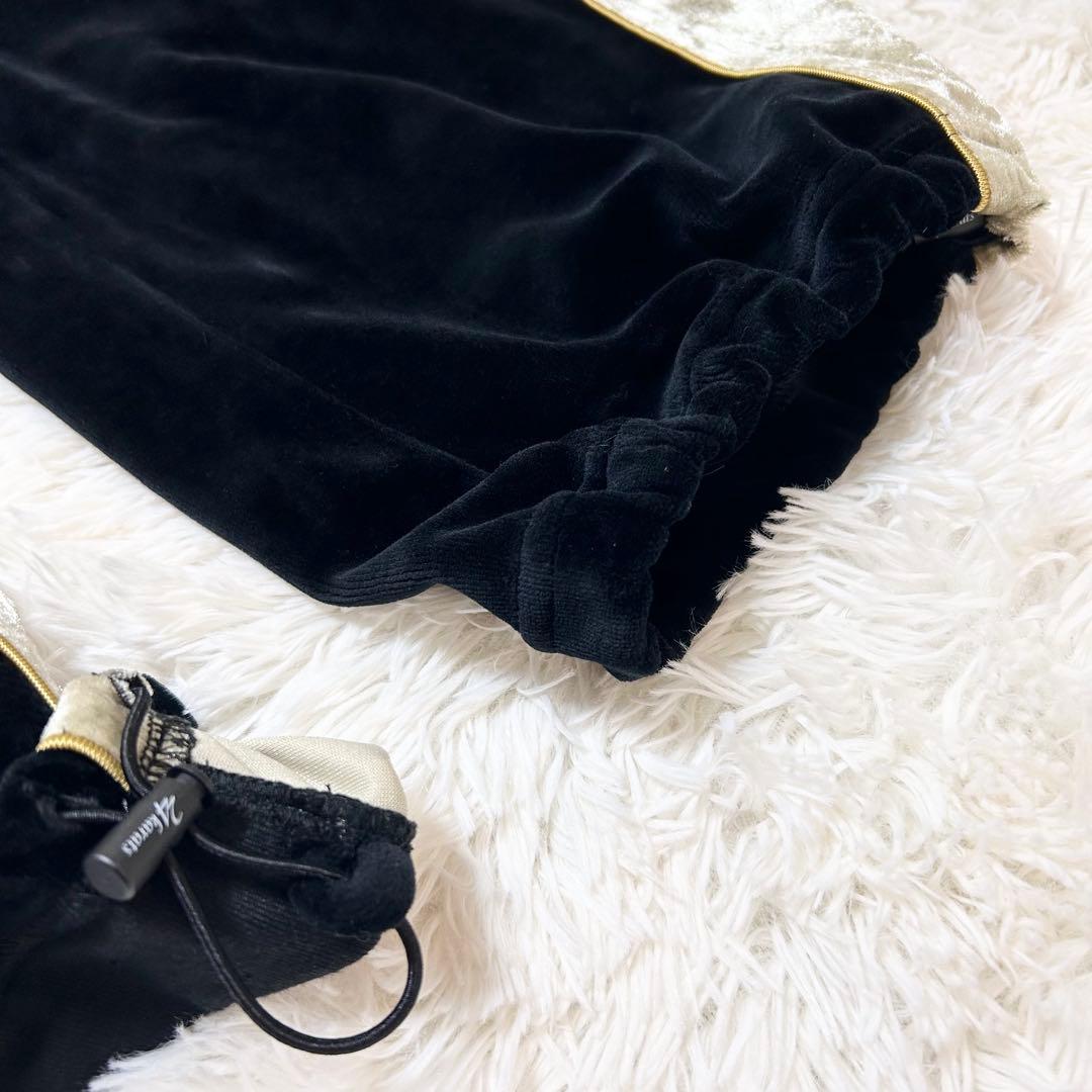 24karats ブラック × ゴールド 最強に映えるベロアセットアップ XL