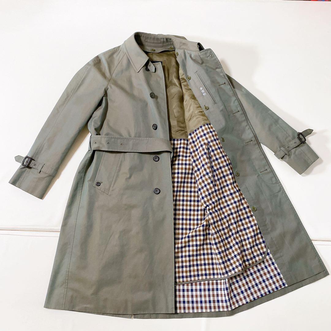f*a様 極美品　アクアスキュータム　ステンカラーコート　ベージュ　チェック ラ