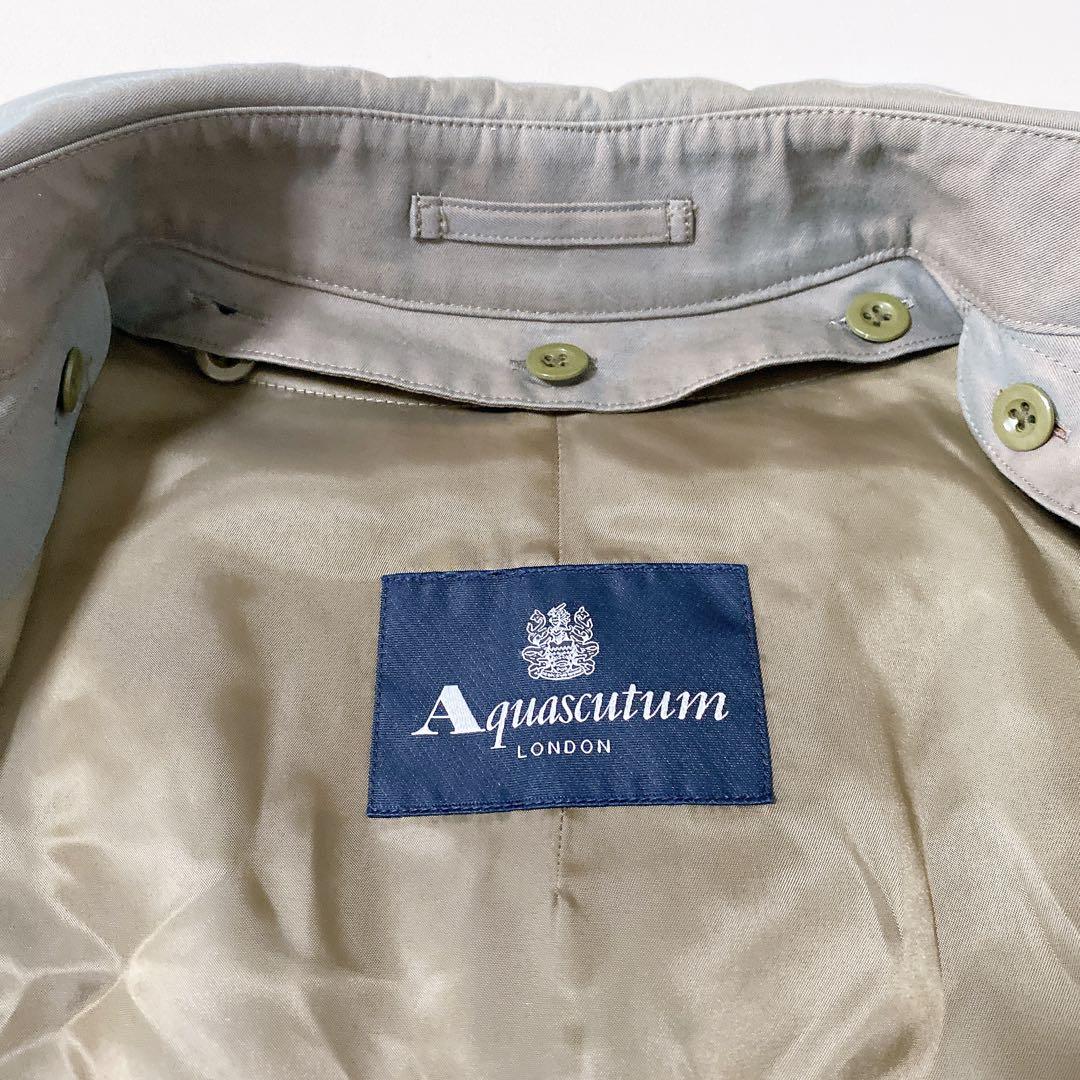 f*a様 極美品　アクアスキュータム　ステンカラーコート　ベージュ　チェック ラ