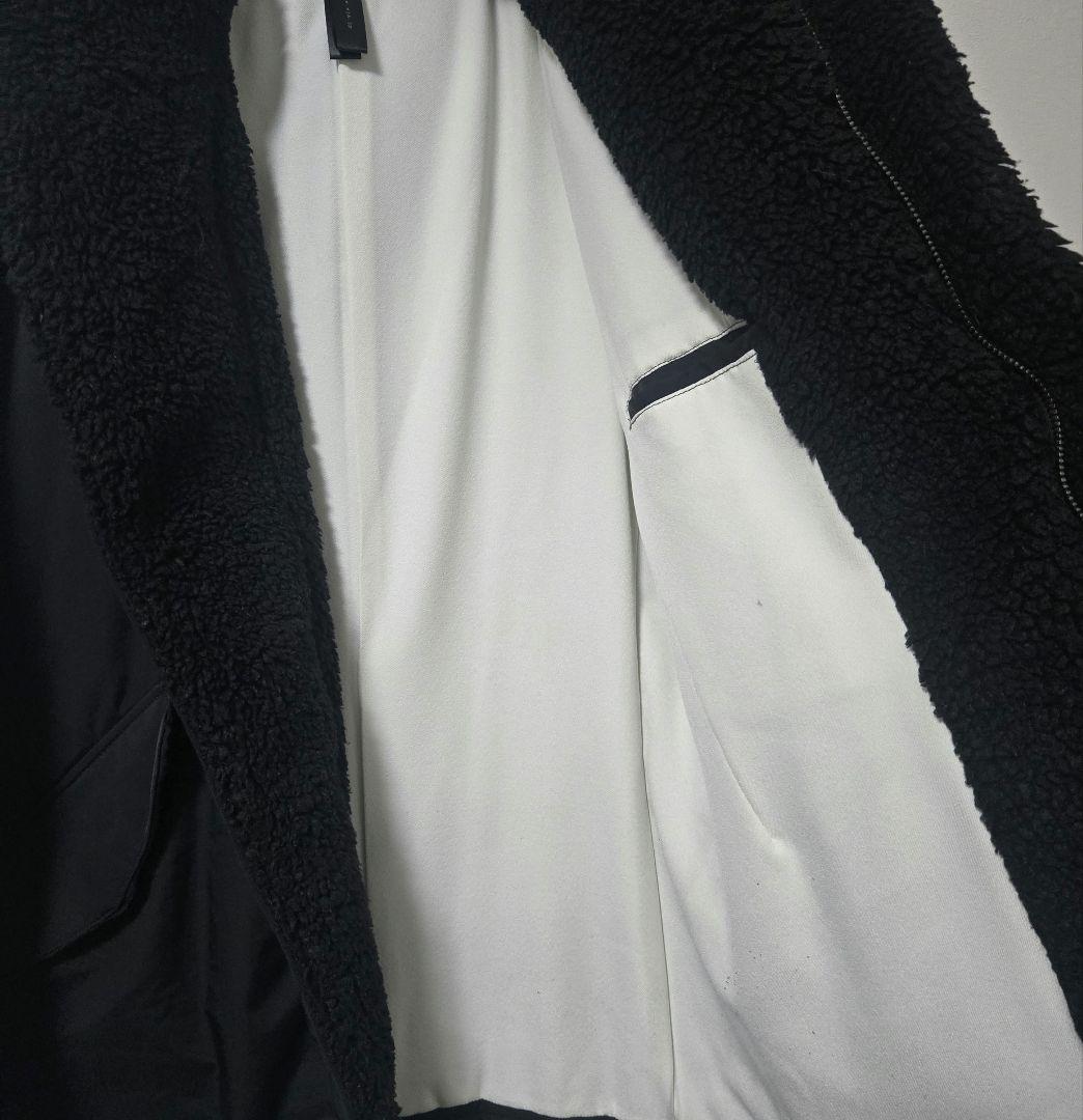 【美品】wjkボア襟ブラックモッズコート　WJKコート　ボアブルゾン　Lサイズ