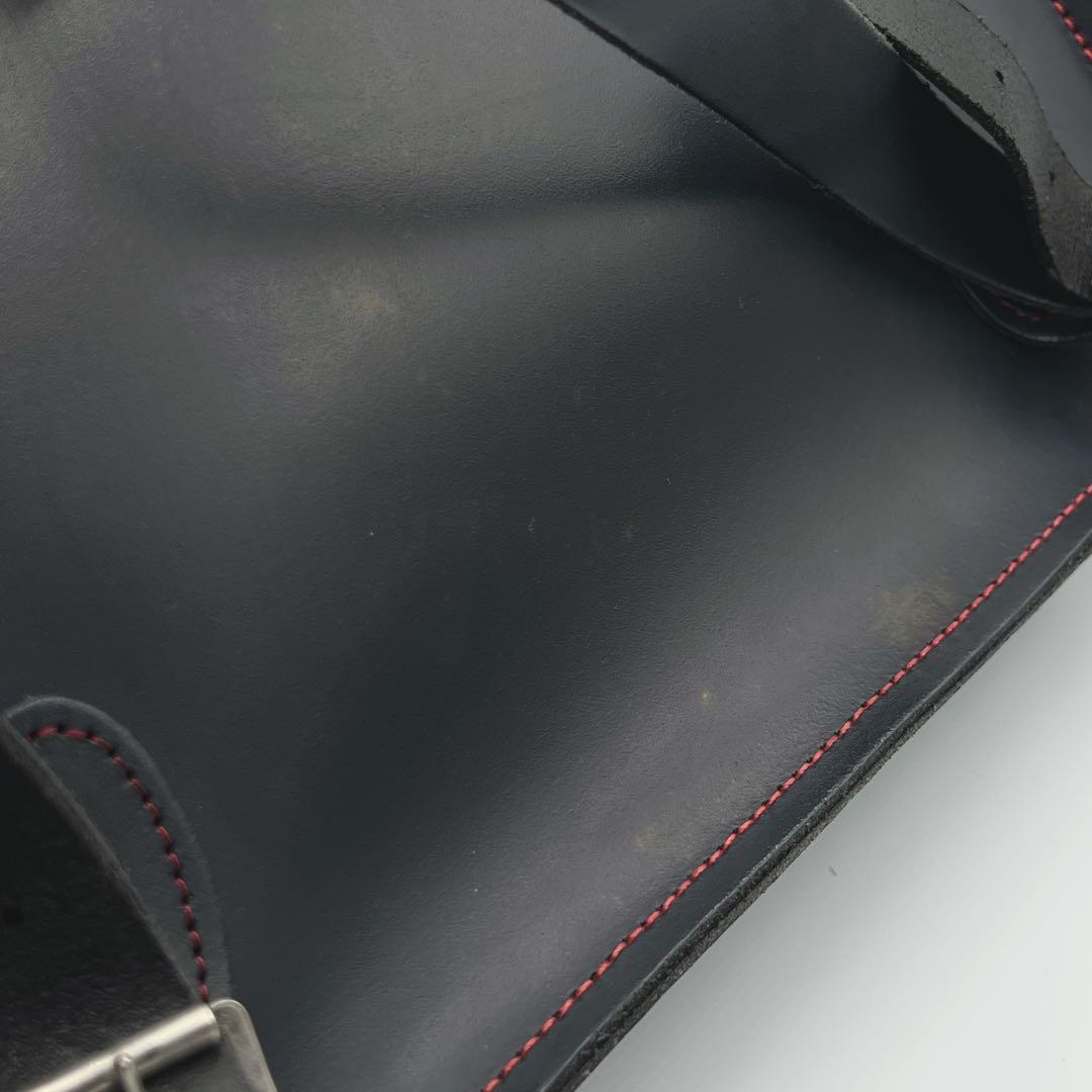 Zatchels ハンドバッグ リュック A4 本革 赤ステッチ ネイビー