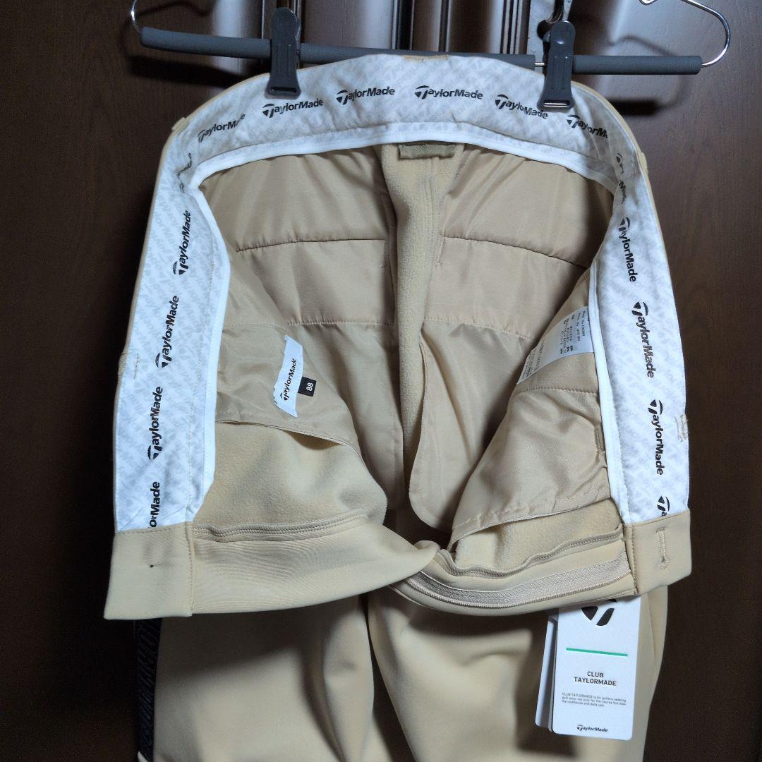 テーラーメイド:メンズ:胴囲88cm:ロゴライン 裏起毛ロングパンツ :ベージュ