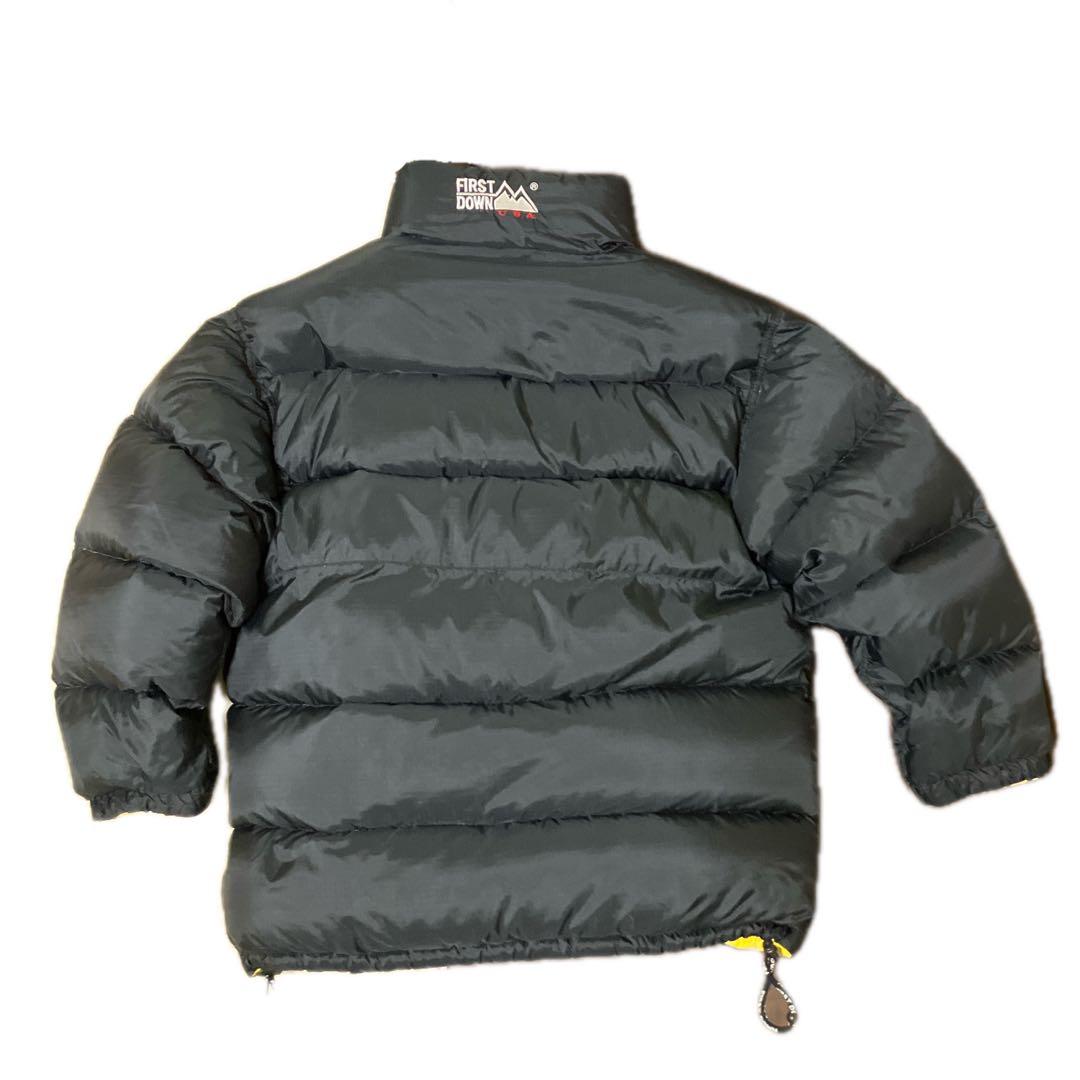 FIRST DOWN ダウンジャケット 黒/黄色 Mサイズ