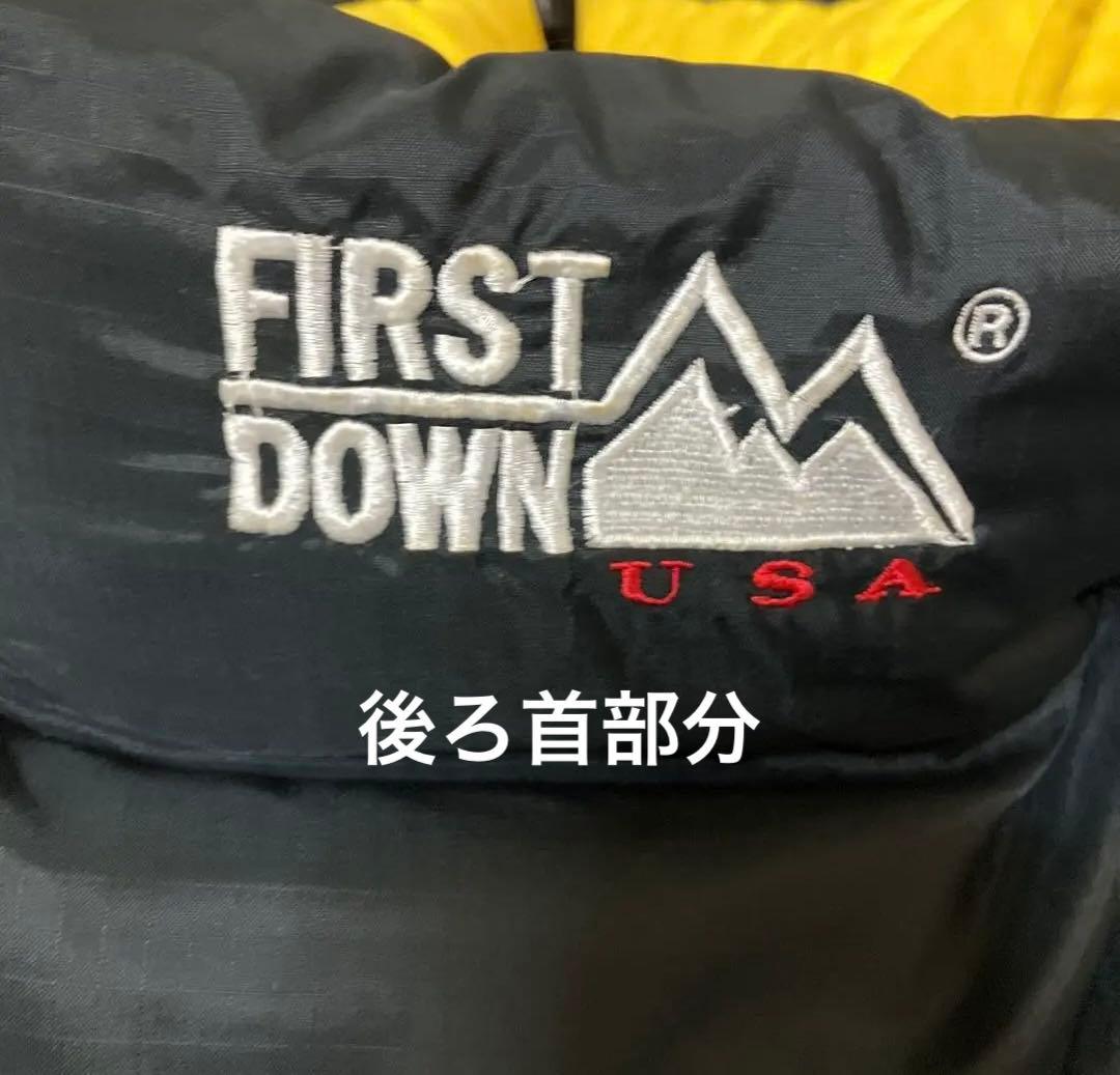 FIRST DOWN ダウンジャケット 黒/黄色 Mサイズ
