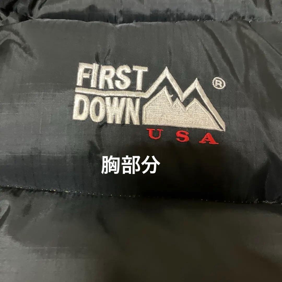 FIRST DOWN ダウンジャケット 黒/黄色 Mサイズ