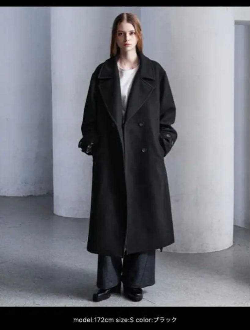 チェスターコート ロングコート 綺麗め カジュアル ブラック 「CLEL」