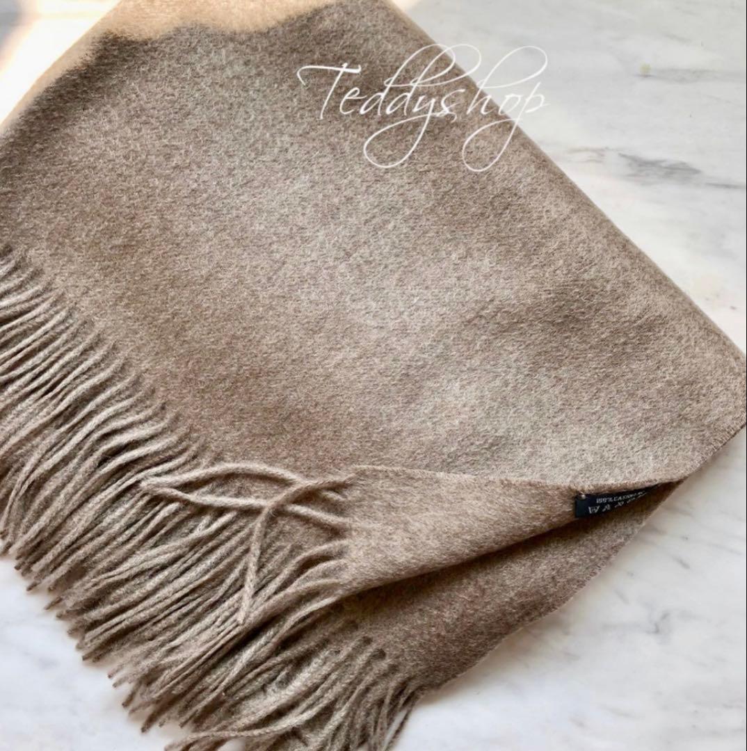 極上カシミヤ100%☆大判 ストール☆ ブラック×杢ブラウン