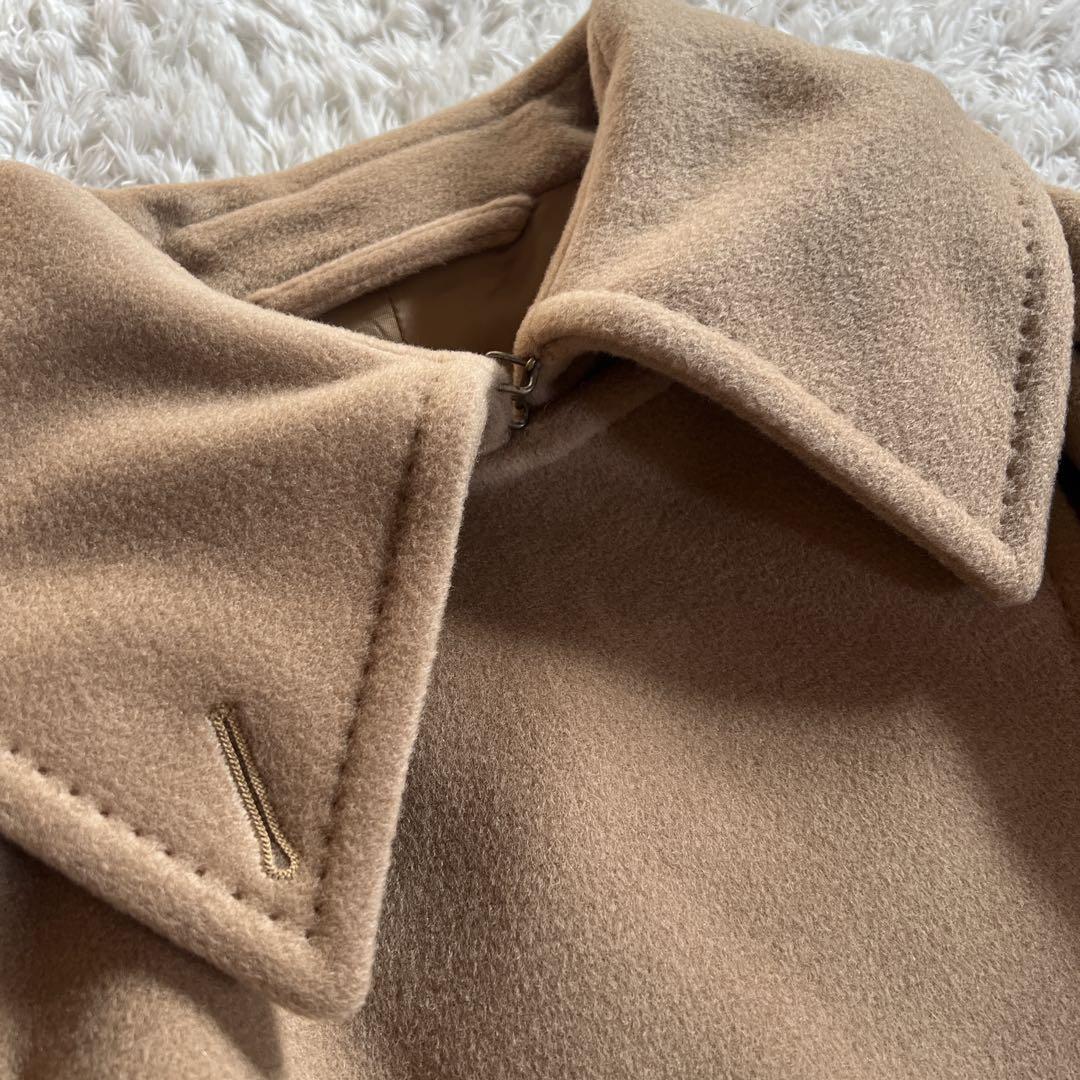【MaxMara】ロングコート ステンカラーコート　カシミヤ混　キャメル