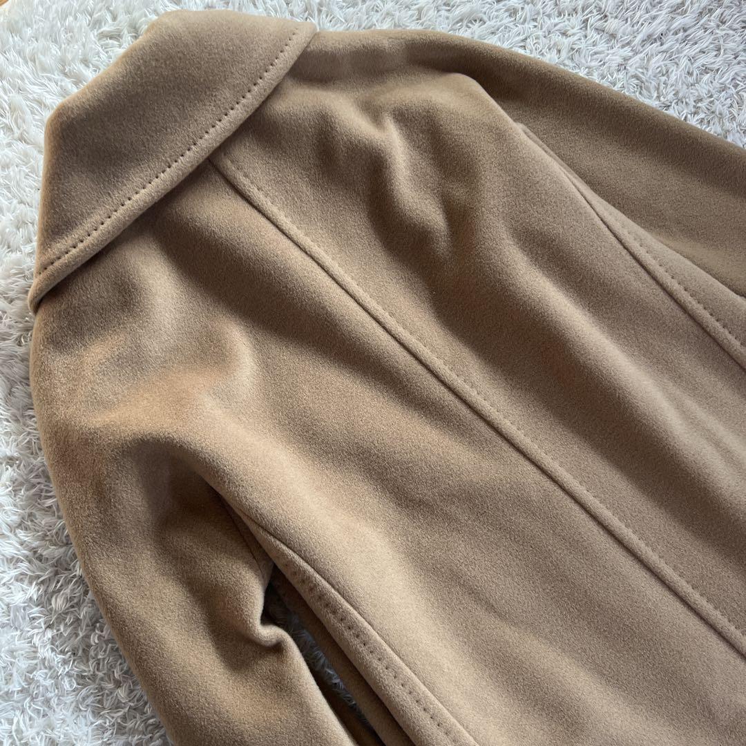 【MaxMara】ロングコート ステンカラーコート　カシミヤ混　キャメル