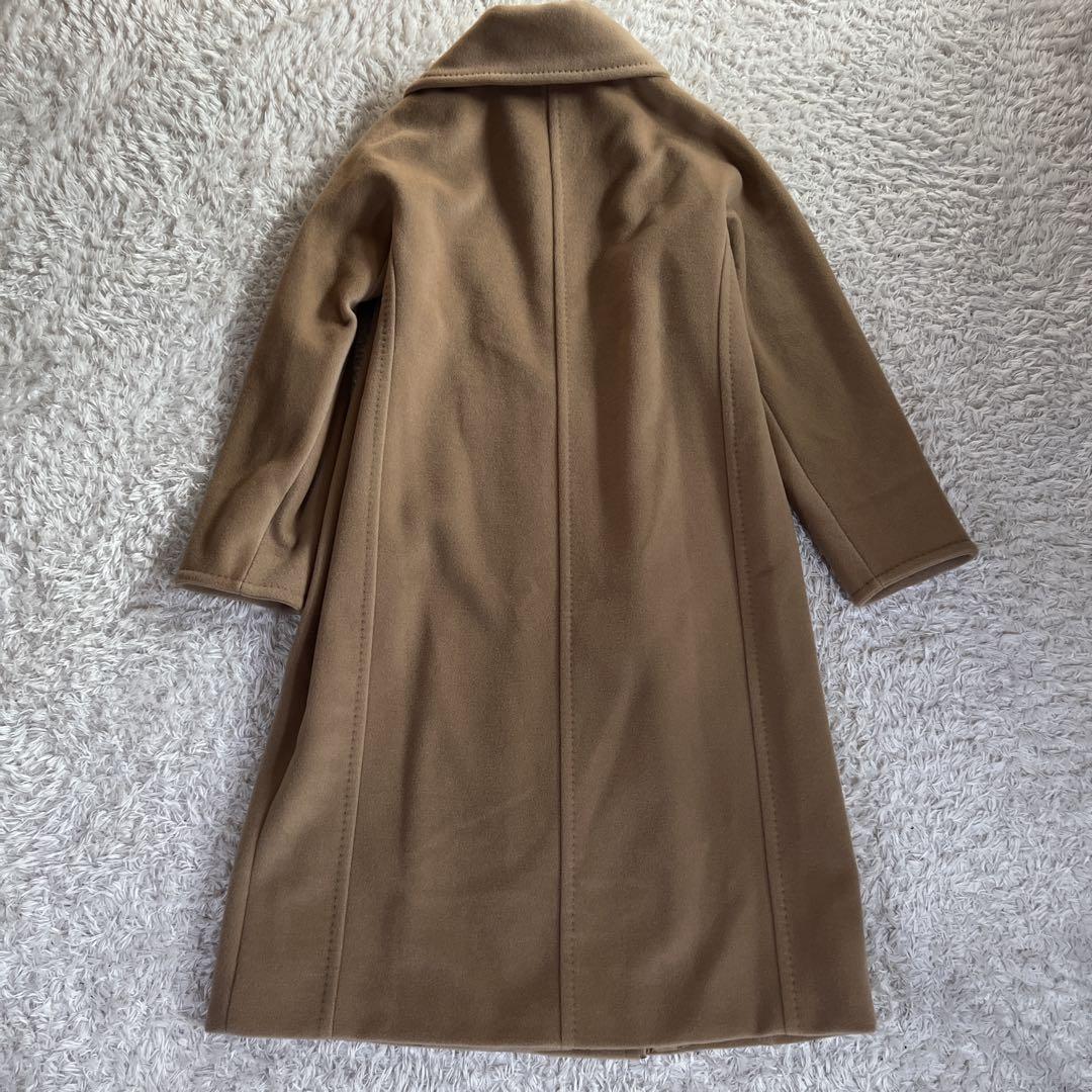 【MaxMara】ロングコート ステンカラーコート　カシミヤ混　キャメル