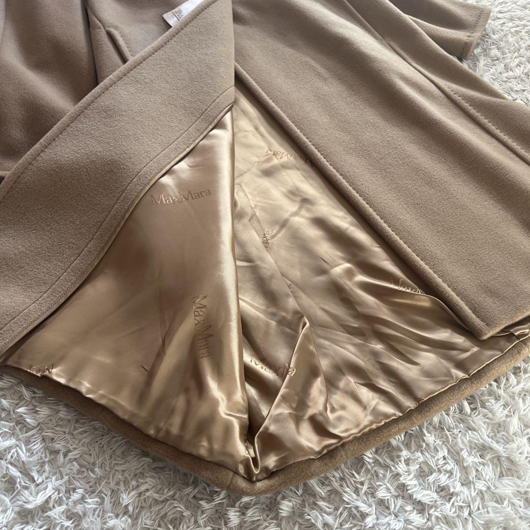 【MaxMara】ロングコート ステンカラーコート　カシミヤ混　キャメル