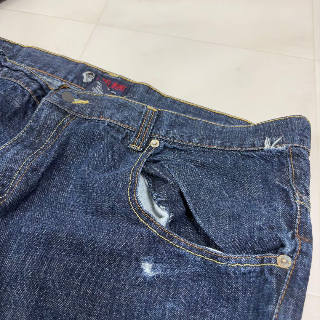 REDAPE 超極太 オーバーサイズ プリント デニム バギーパンツ B系