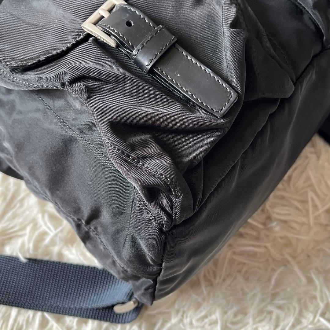 美品✨PRADA プラダ　B6677F リュックナイロン　三角ロゴ　ブラック