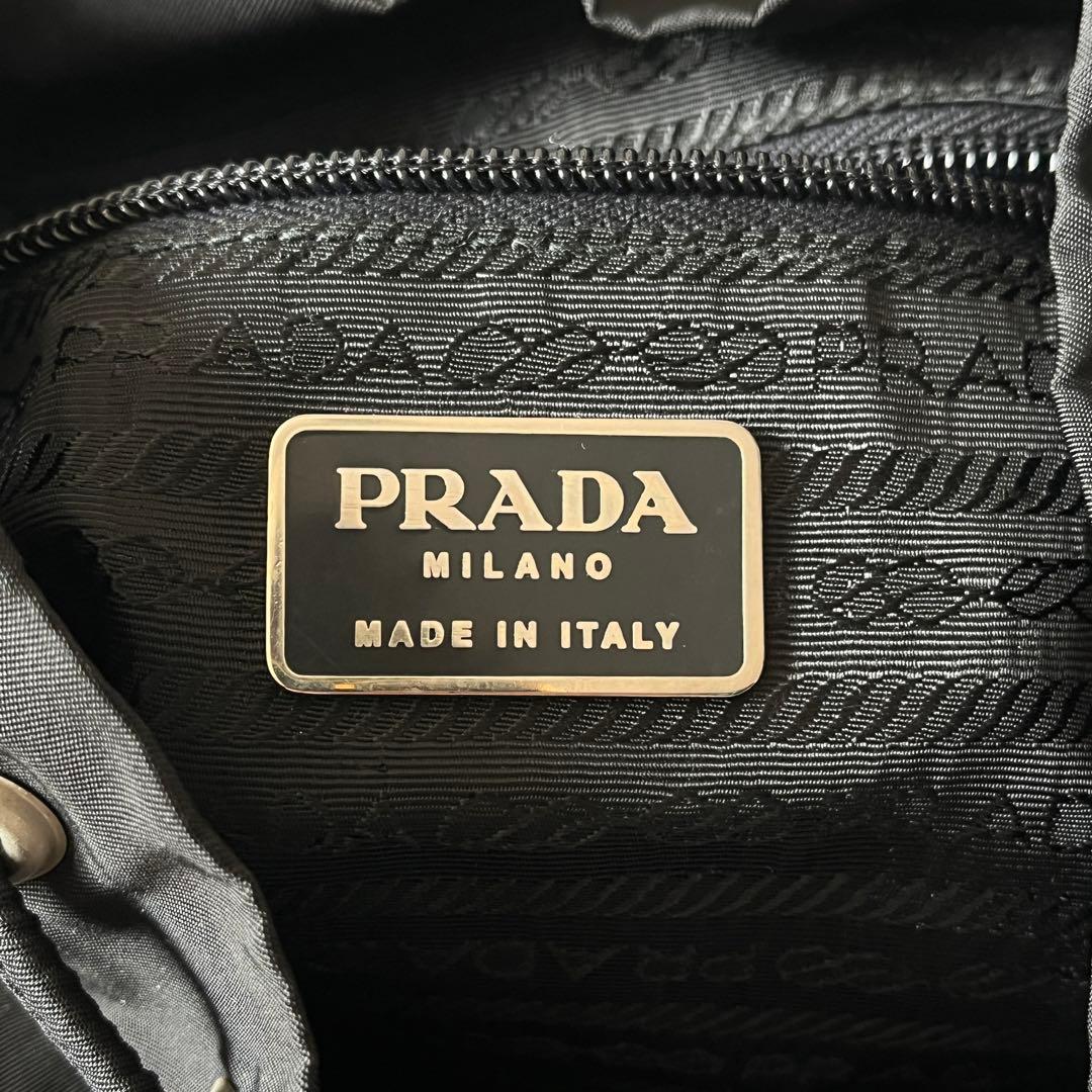美品✨PRADA プラダ　B6677F リュックナイロン　三角ロゴ　ブラック