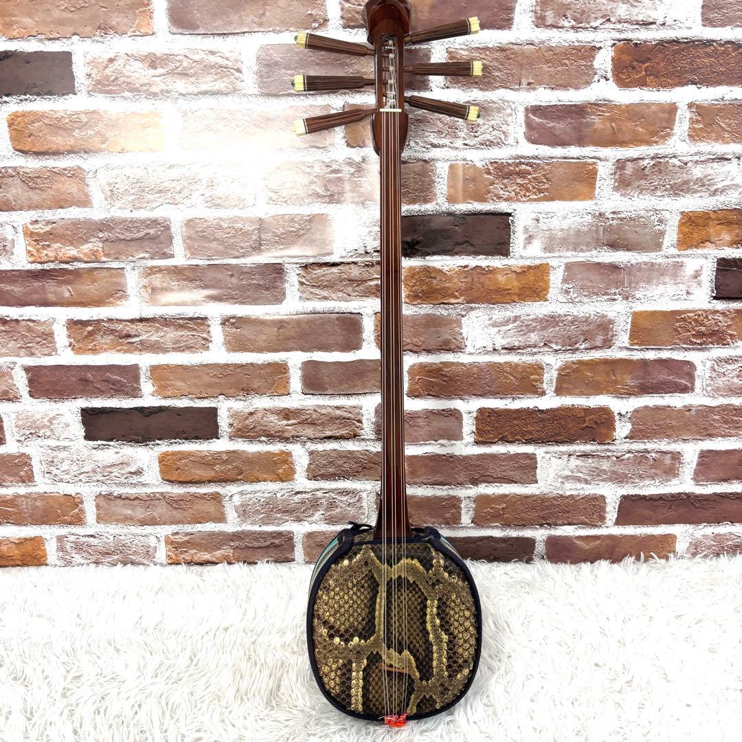 希少6弦✨美品✨沖縄 六線三線 本蛇皮 三味線 ハード