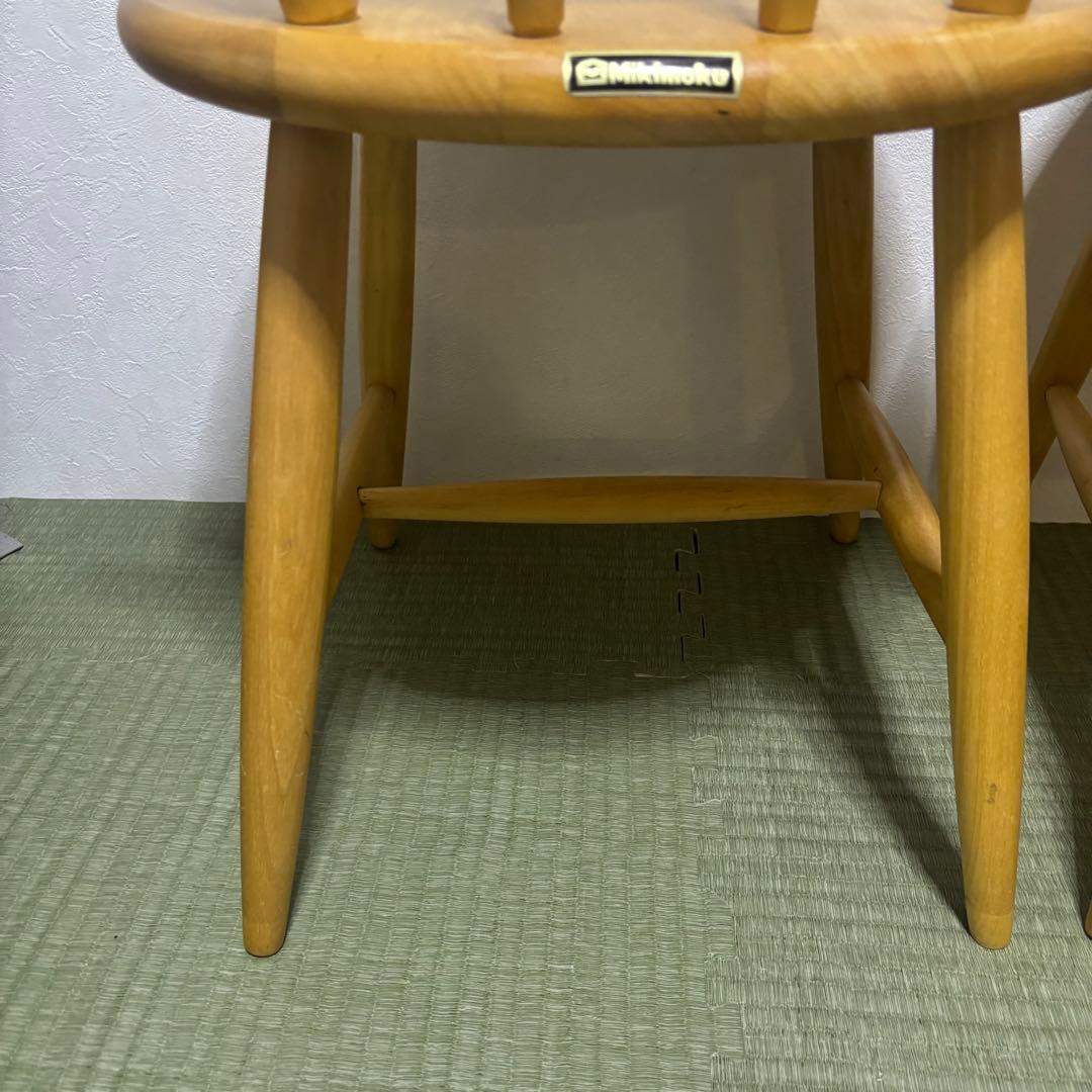 【希少】ミキモク 木製ダイニングチェア 2脚セット