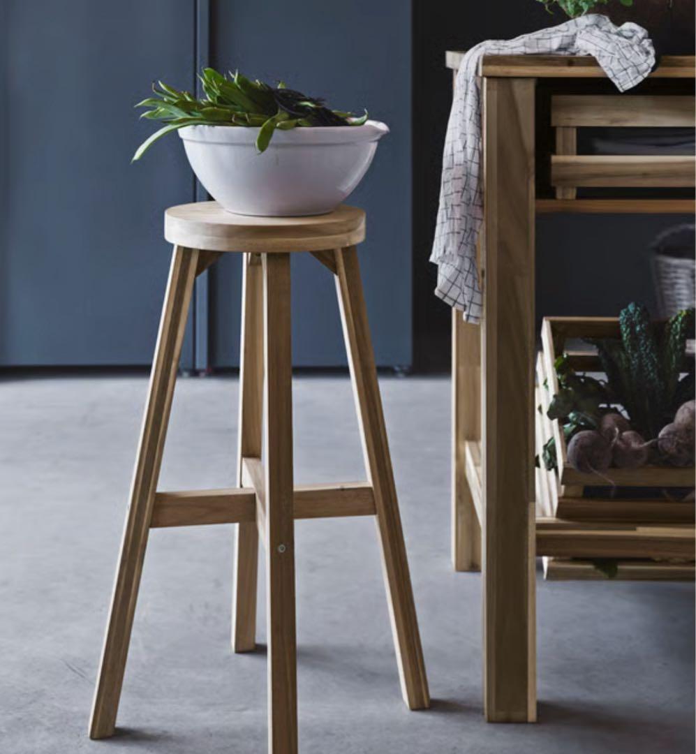 美品【IKEA✴︎SKOGSTA✴︎カウンターチェア】アカシア材✴︎ハイ