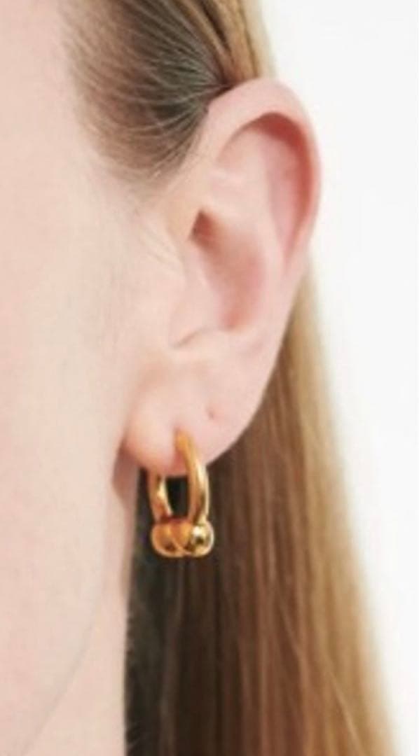 KiwiAll Blues フープ ピアス パール 輪っか 円　ゴールド