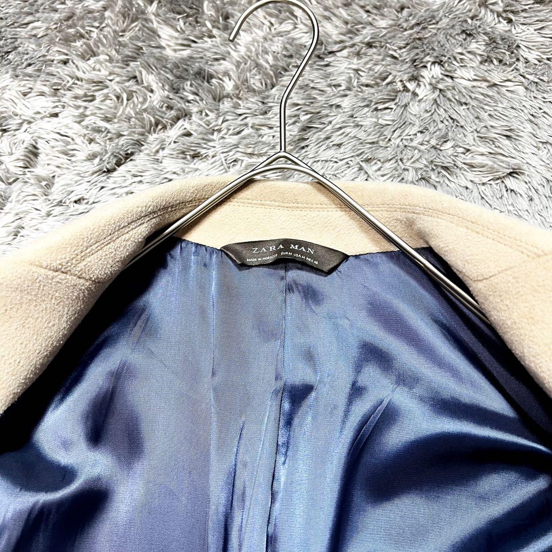 ZARA メンズ　 ウール　チェスターコート　ベージュ　M相当　未使用品