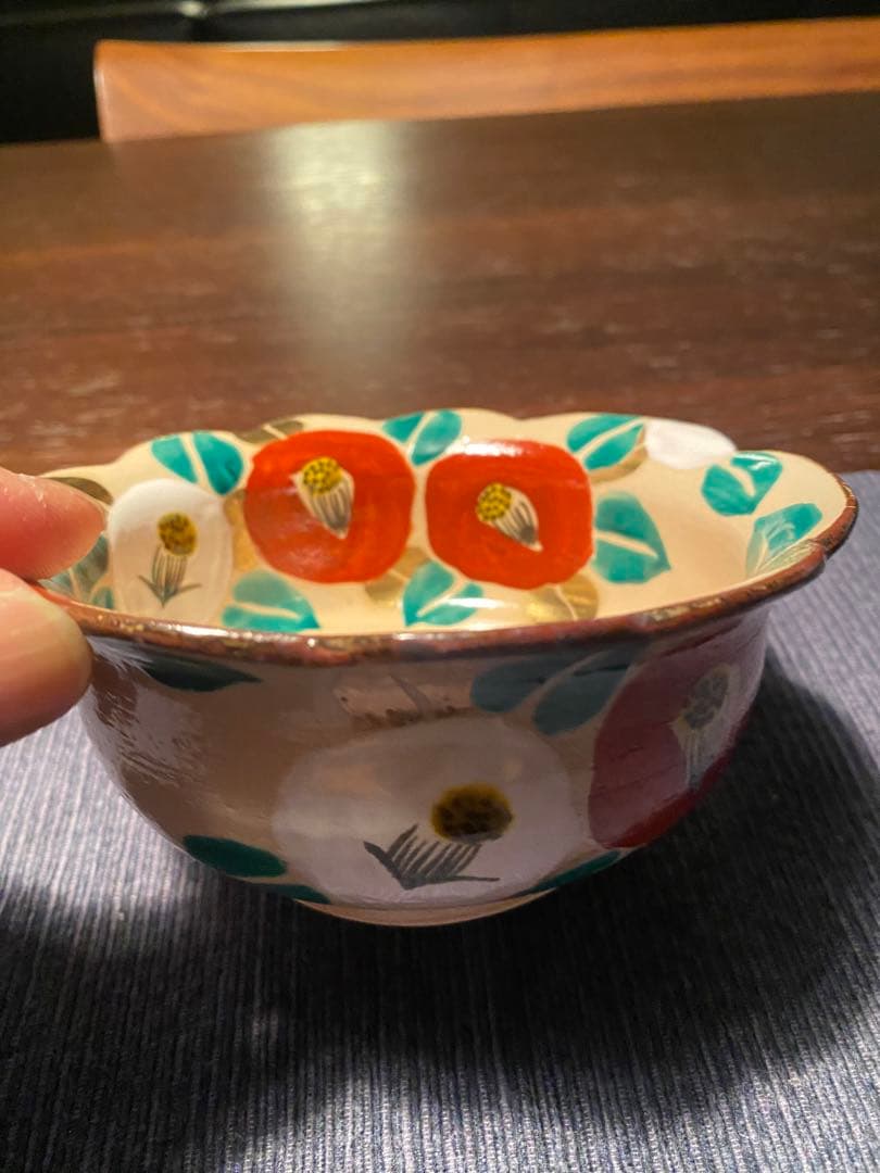 乾山写　椿平向付10客 京焼　新品未使用