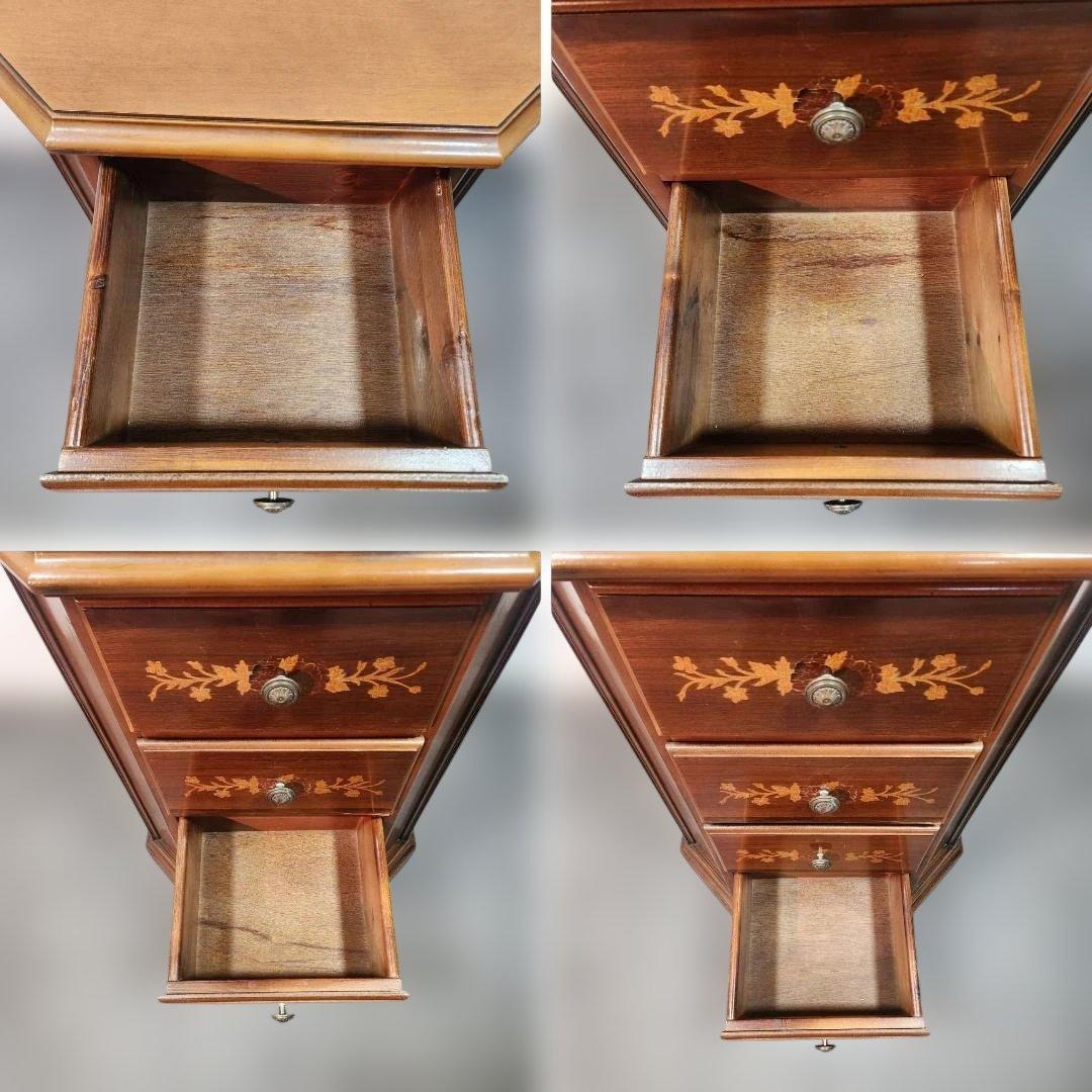 訳あり 象嵌細工風 ミニチェスト 4段チェスト サイドボード