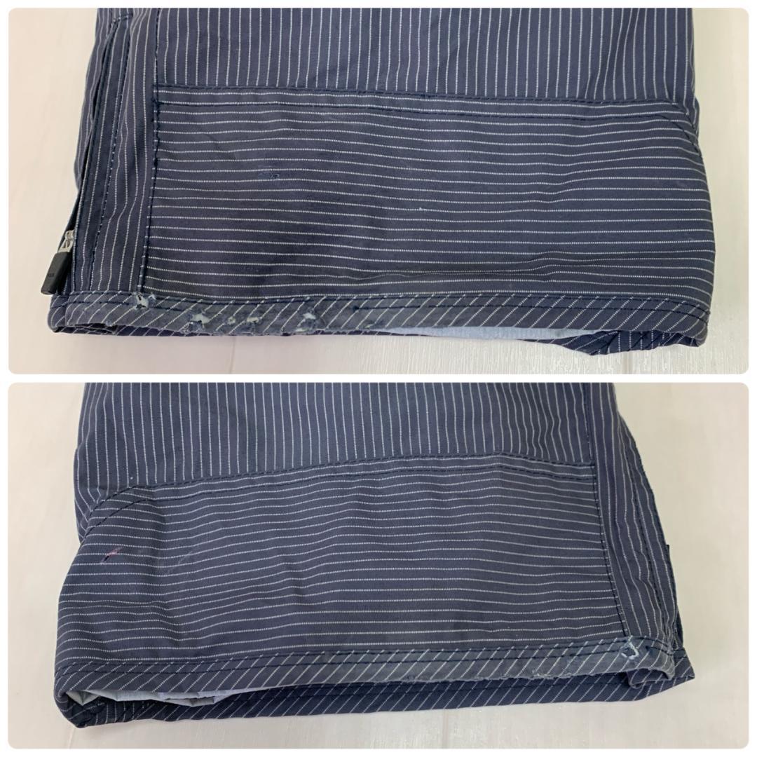 エクスニクス ネイビー ストライプ 袖ゴム ロゴワッペン スノーウェア Y2K