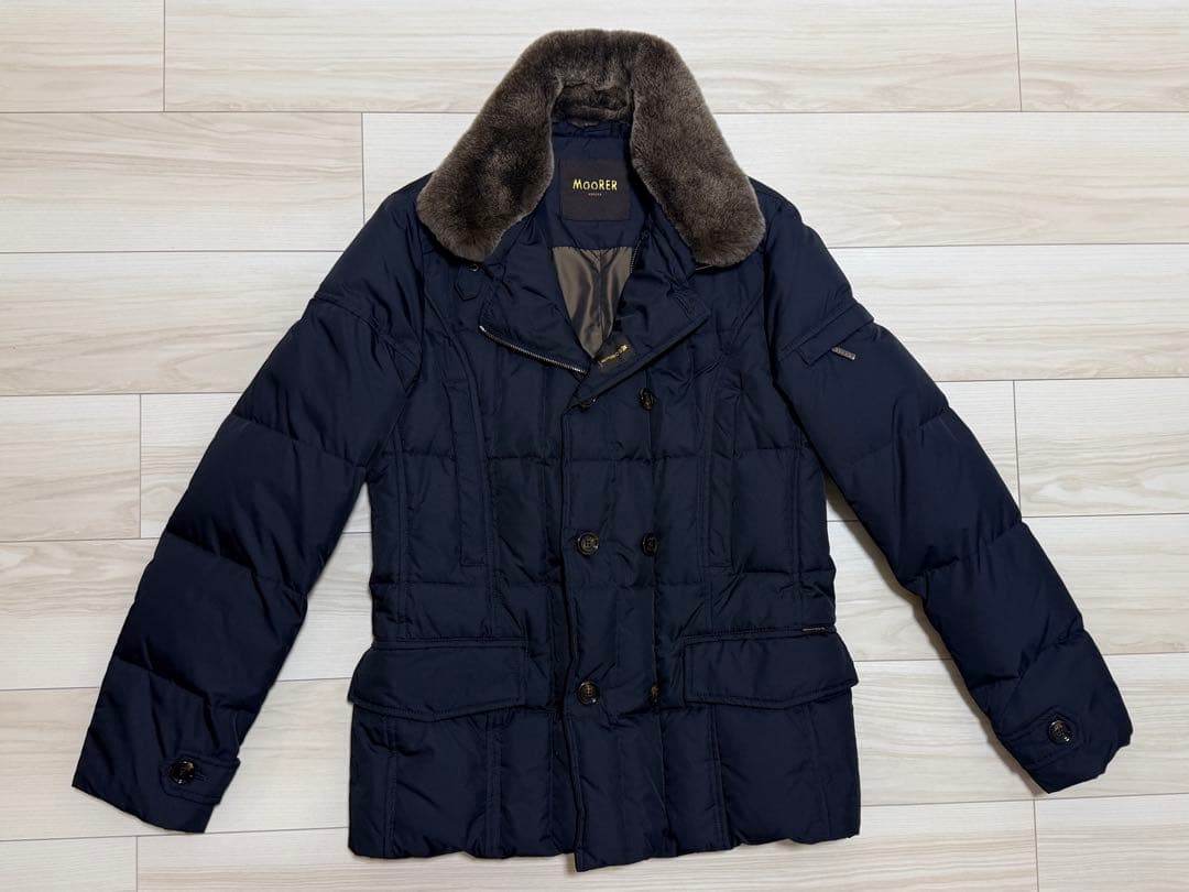 【美品】MOORER ムーレー SIRO サイズ46ダウンジャケット ネイビー