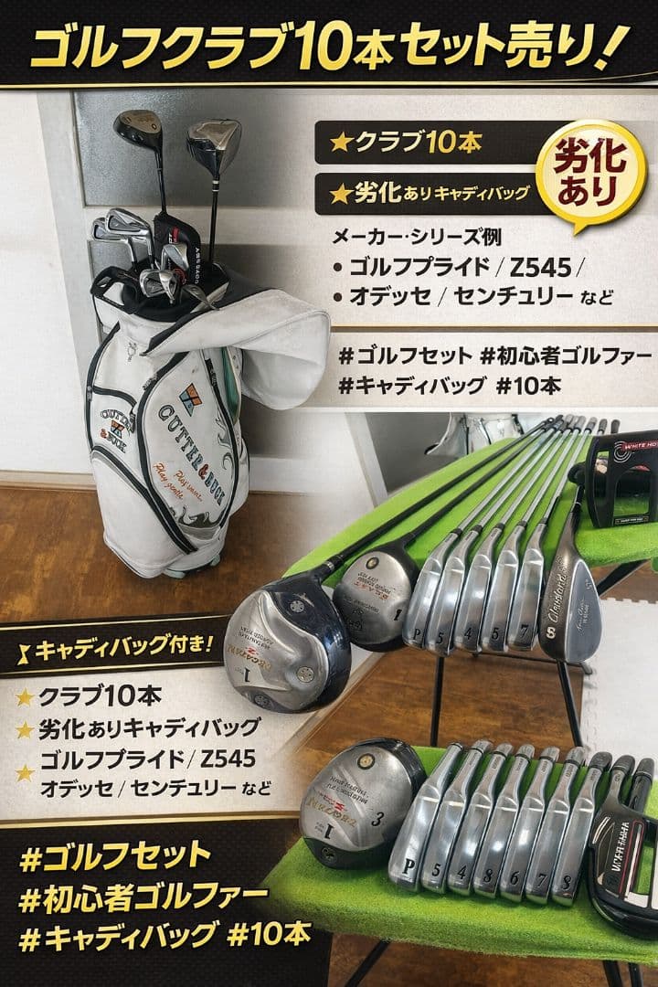 ゴルフクラブ10本+おまけキャディバッグ☆Z545／オデッセイ センチュリー他