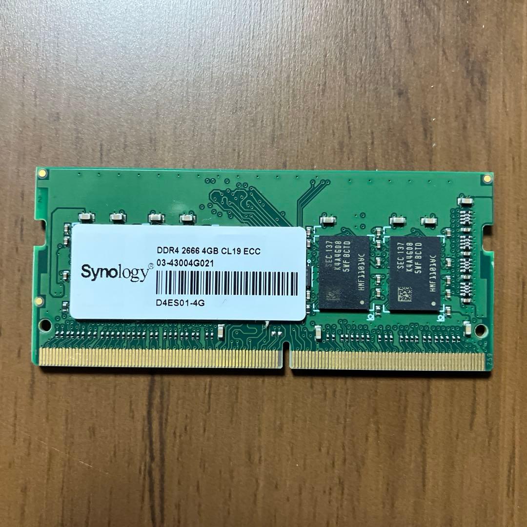 Synology DDR4 4GB ECCメモリー D4ES01-4G NAS用 - メルカリ