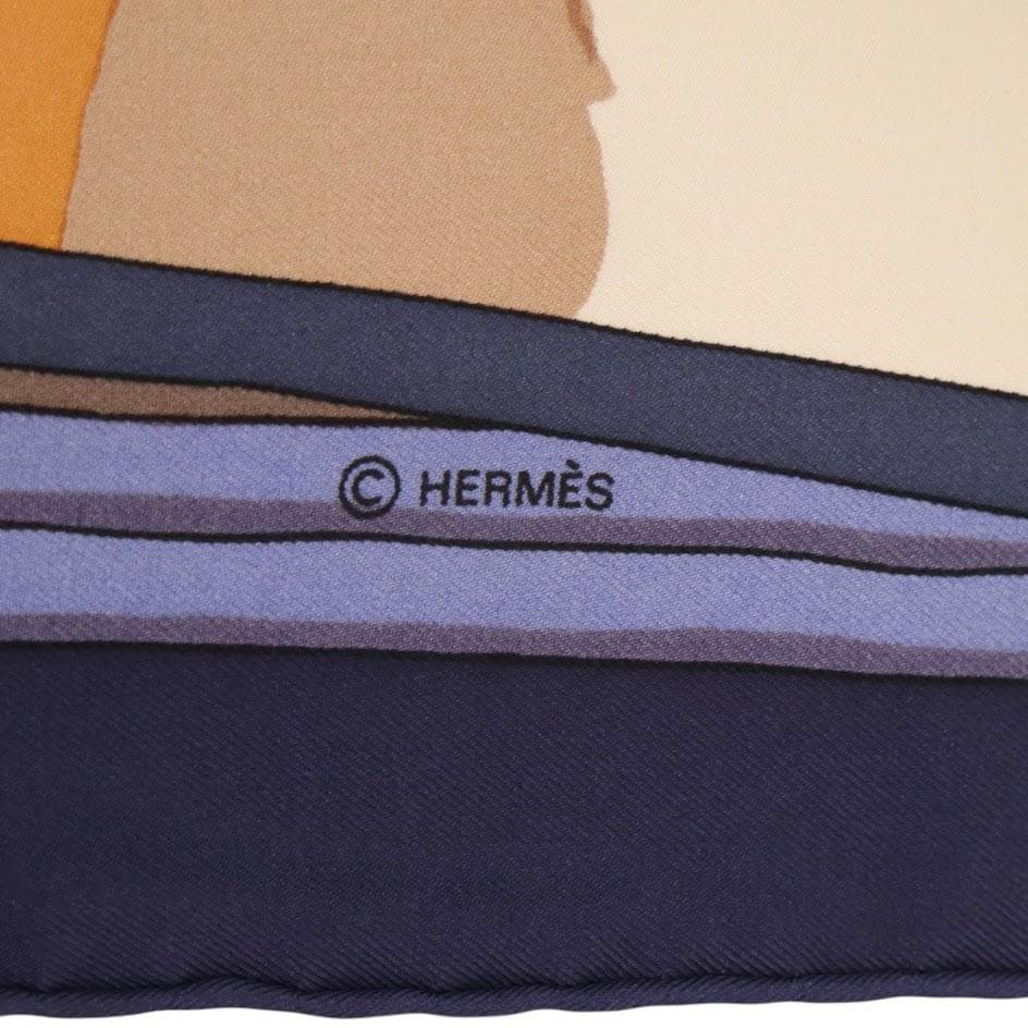 HERMES　エルメス スカーフ　シルク100％　Hカレ 90 馬車とハット