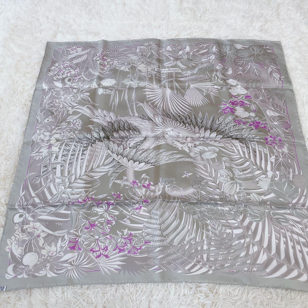 極美品 エルメス カレ90 フラミンゴパーティー スカーフ シルク100